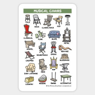 musical chairs Sticker